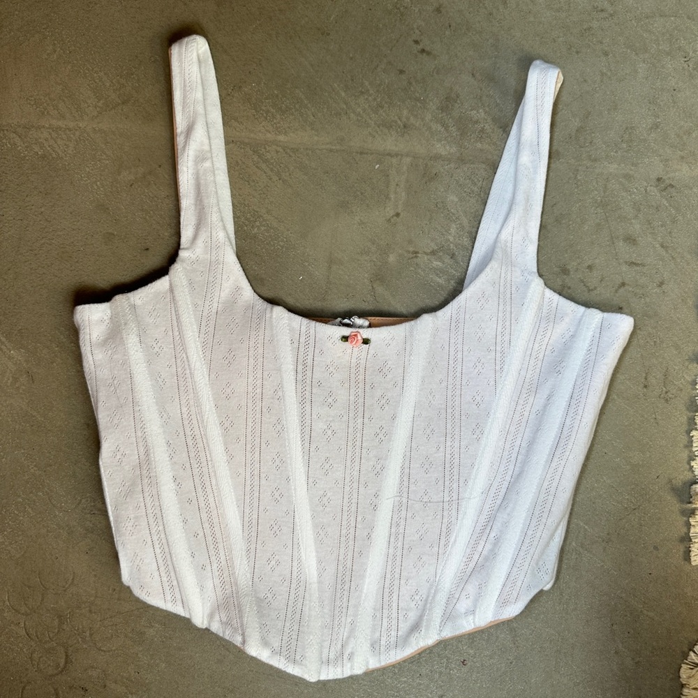 With Jean white Cindy corset top